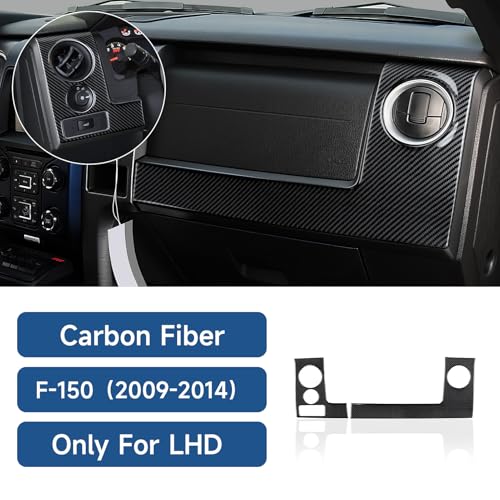 Image of Car Carbon Fiber Trim Center Console Dashboard Panel Sticker Decal Cover for Ford F150 2009-2014 Interior Accessories