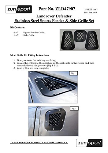 Zunsport Compatible with Landrover Defender Fender...