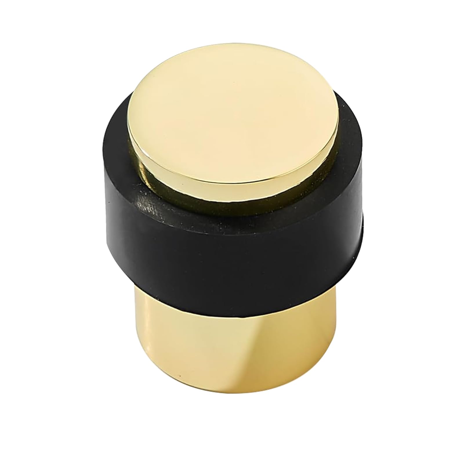 KHTUMEWARE 3801 Floor-Mount Cylindrical Door Stop, Polished Gold, 1-1/2 in (38 mm), 2-Pack