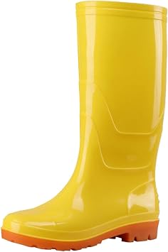 ZHOUYF Women Waterproof Rubber Rain Shoes PVC Non-Slip Garden Shoes Work Ankle Boots Mid Calf Rain Boots Outdoor Car Wash Footwear