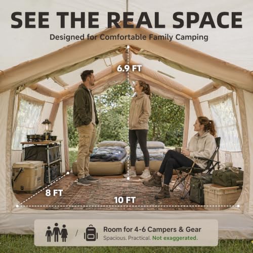 Carpa Inflable 8x10 FT para Camping 4-6 personas miniatura 3