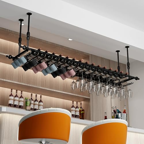 Présentoir en métal et rangement élégant du vin pour bouteilles et verres à pied