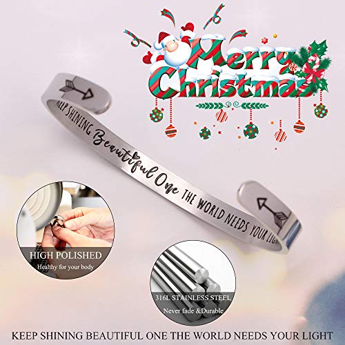 Btysun Bracelets for Women Mothers Day Bracelet Gifts from Daughter Inspirational Gifts for Women Graduation Gifts for Her Motivational Birthday Cuff Bangle Friendship Personalized Mantra Jewelry…