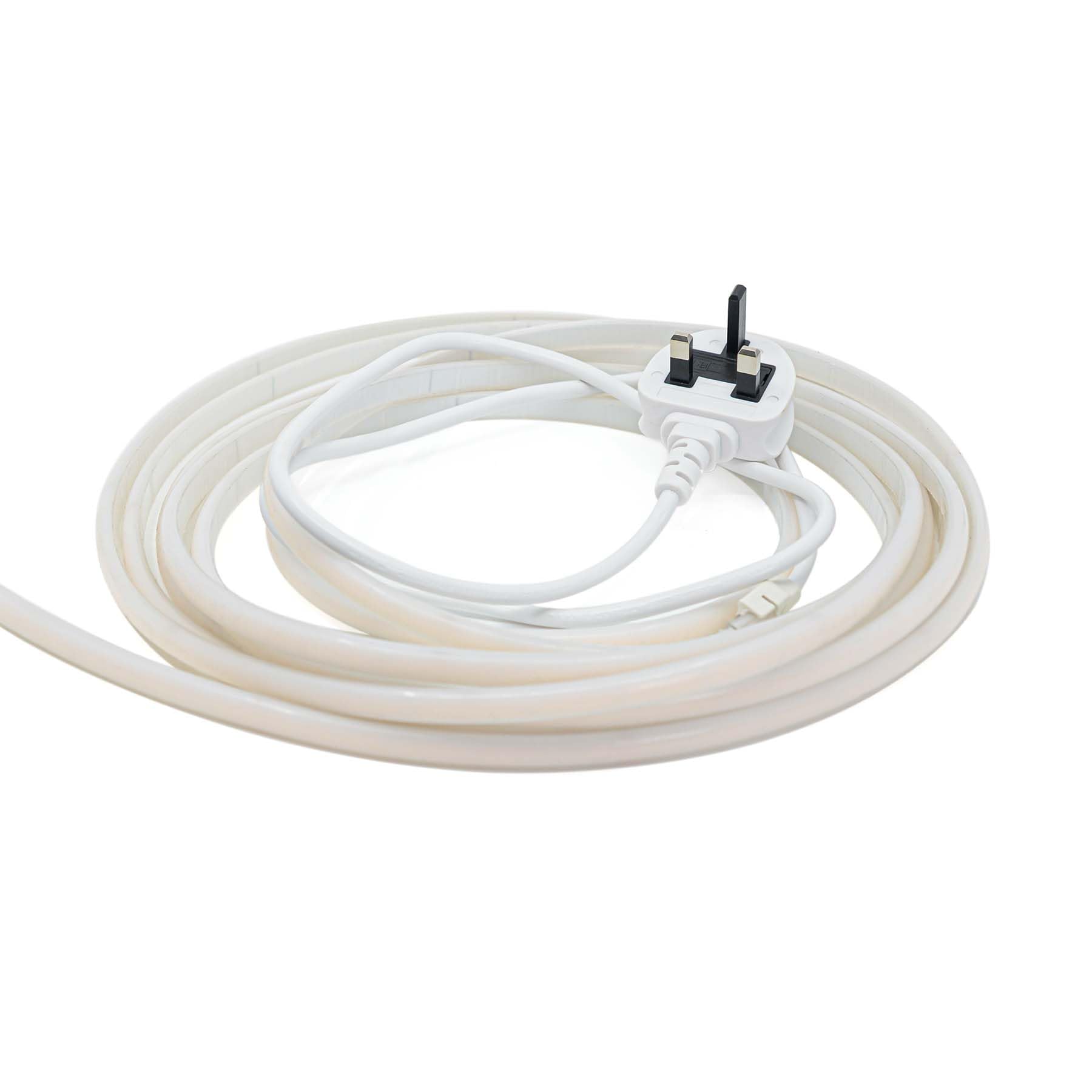 G.W.S® 6M Warm White 3000K AC 220V-240V Seamless LED COB Strip Light with Standard UK Plug, IP65 Waterproof, Cuttable Every 10CM