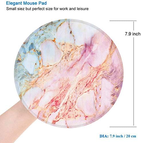 LESHIRY Mouse Pad, Round Mouse Mat, Cute Mouse Pad with Design, Non-Slip Rubber Base Mousepad with Stitched Edge, Waterproof Office Mouse Pad (Marble 2Pack)