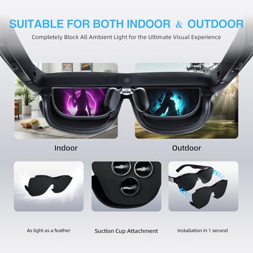 Image of Light Blockers for Rayneo Air 3S Air 2S AR Glasses, Universal Soft Silicone Glasses Lens Shade Compatible with Rayneo Air 3 /3S /3S Pro /2 /2S and Compatible with Xreal One /Pro /Air2 /Air2 Pro
