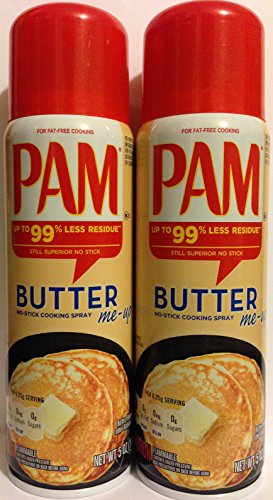 Pam No-Stick Cooking Spray - Butter - Net Wt. 5 OZ (141 g) Per Can - Pack of 2 Cans