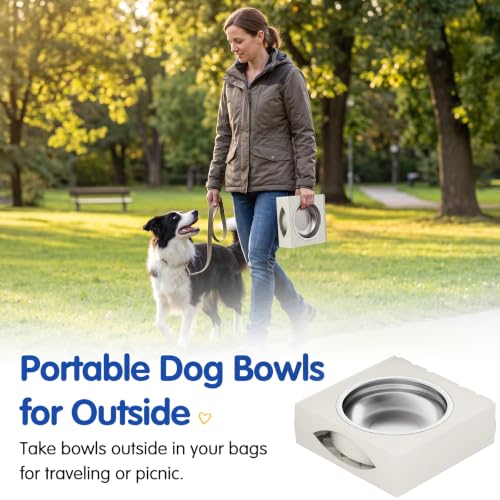 Image of XIAZ Elevated Dog Bowls Large Breed Raised Dogs Bowl Stand Large /Medium Sized Dog Stainless Steel Food Water Bowl Stands 5 Heights Adjustable 9 /11 /12 /14in Pet Feeder Dish Station