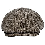 Mens Women Newsboy Caps Beret Hats Ivy Hat Flat Cap Irish Cabbie Gatsby Cap Classic Tweed Wool Dark