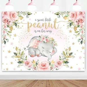Mocsicka Elefant Babyparty Hintergrund DR-AN-2024
