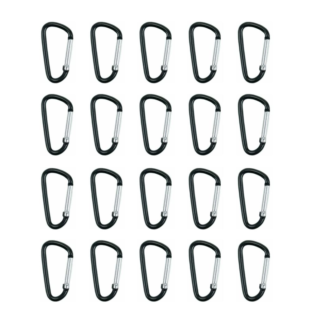 Magik 20-40 Pc D Shape Aluminum Carabiner Clips Spring Camping Snap Hook Keychain