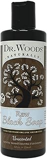 Dr. Woods Raw Moisturizing Black Unscented Soap with Organic Shea Butter, 8 Ounce