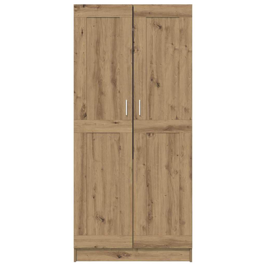Armario artesanal de roble con 2 puertas con bisagras, 82,5 x 51,5 x 180 cm, amplio espacio de almacenamiento, estante y barra para colgar ropa para dormitorio, pasillo, vestidor