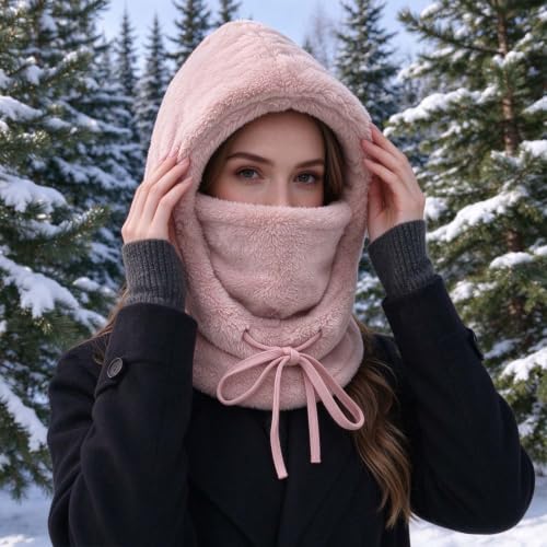 Rkwins Womens Winter Hats 3 in 1 Fleece Balaclava Hat with Scarf and Mask - image 3