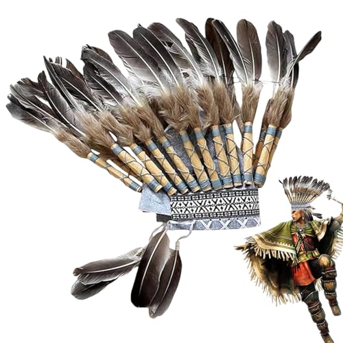 Coiffe en plumes de style indigène et bandeau rétro pour festival