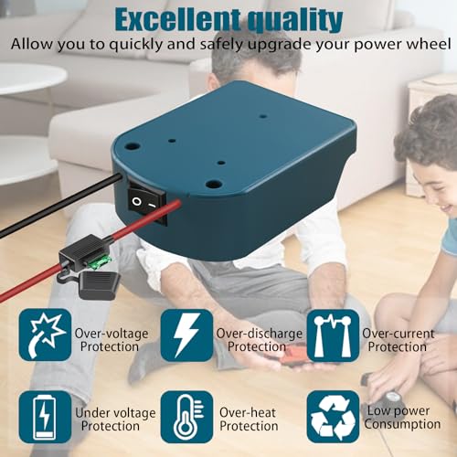 2 Pack für Makita 18V Akku Power Wheel Adapter, Power Wheels Akku Converter Kit mit Sicherungen & Drahtklemmen, 14AWG Draht, Power Connector für DIY Rc Auto Spielzeug, Robotik, Rc Truck