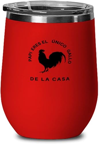 Papi eres el unico gallo de la casa, pulseras para hombre - Vaso de vino