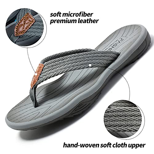 MGGMOKAY Men's Flip Flops Sandal Comfortable Thong Sandals Arch Support Casual T-Strap Sandals for Men Summer Beach Slides Shoes4