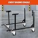 LEQEE Engine Stand Compatible with Chevy Small Block & Big Block, 3” Heavy-Duty Steel Wheels,Black Powder Coat,Easy Assembly with Storage
