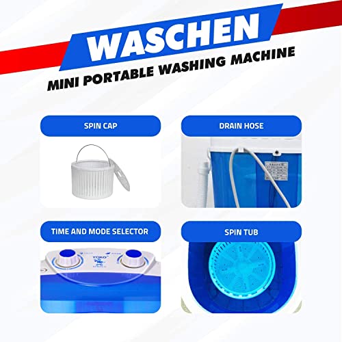 Densors Portable Single Tub Washer - The Laundry Alternative - Washing Capacity Less Than 1.2Kg - Portable Clothes Washer For Small Clothes Like Socks, Undergarments Etc - Travel Washing Machine #TOP2