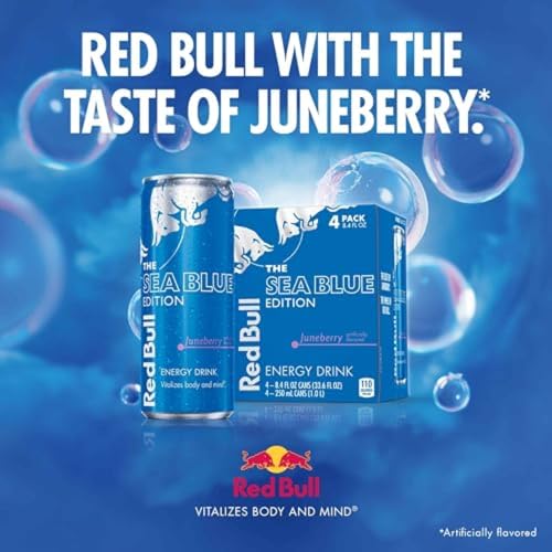 Image of Red Bull Sea Blue Edition Energy Drink, 8.4 Fl Oz Can, 24 Pack