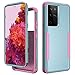 STORM BUY Compatible for [ Samsung Galaxy S21 Ultra SM-G998U Cases ], Women & Girls Heavy Duty [ Teal & Pink ] Cover with [ Shockproof ] Protective Phone Case for Galaxy S21 Ultra -TL&PK
