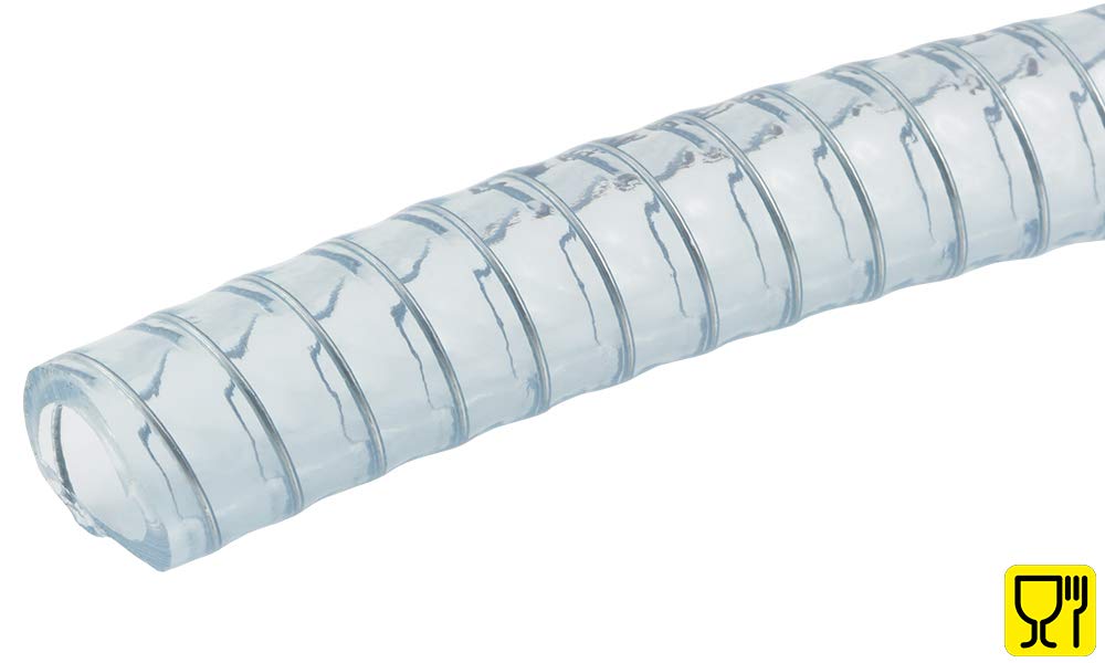 Fittingteile - Meterware Flexible Saug-Druck PVC-Schläuche Transparent Wasser Luft Lebensmittel Schlauch (Schlauch Ø Innen: 127,0 mm)