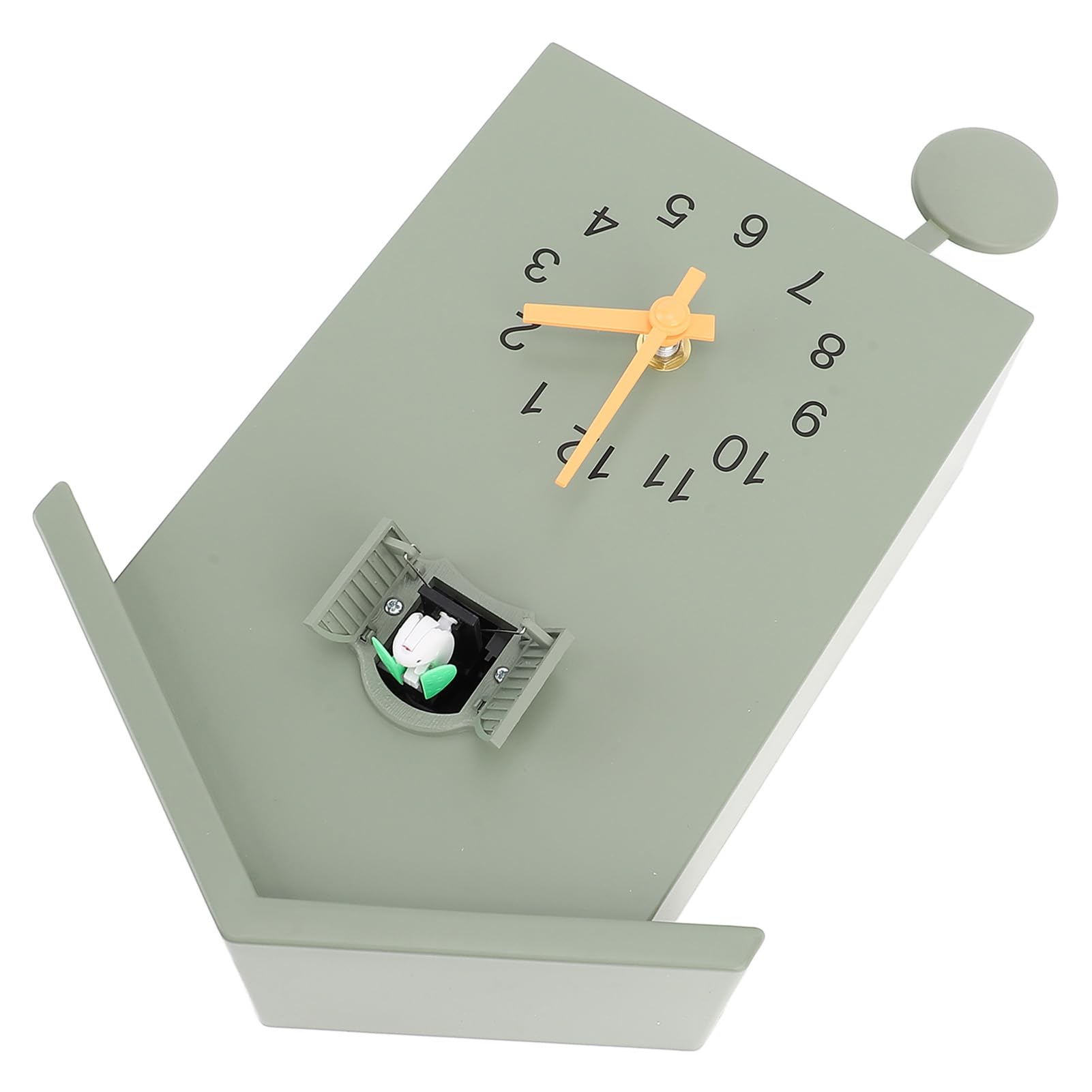 Pilipane Reloj de pared moderno de cuco nórdico con diseño de péndulo de voz de pájaro para dormitorio, sala de estar y decoración más única del hogar (verde)