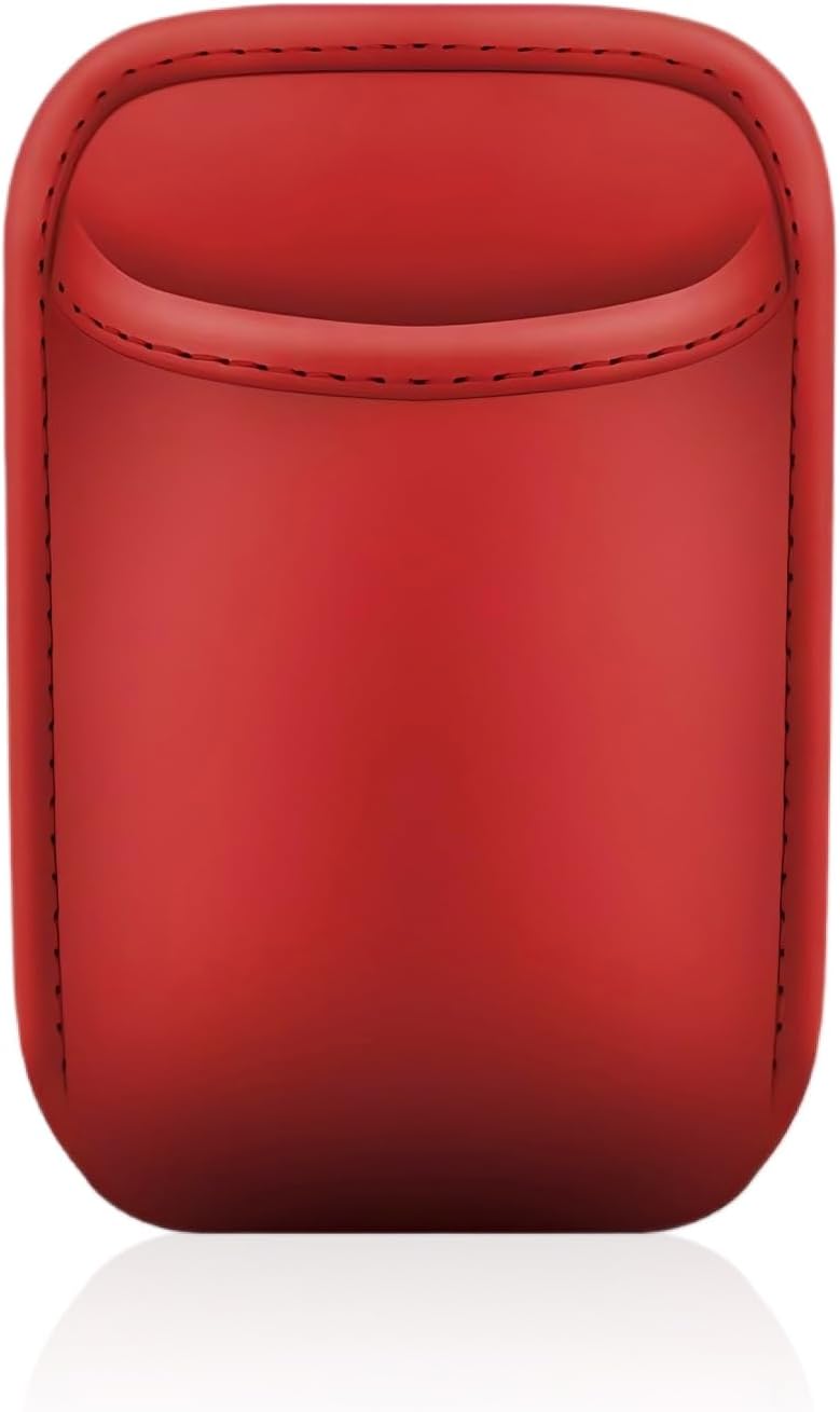 Car Door Cup Holder, Leather Backseat Cup Holder for Car, Multifunctional Clip On Storage Box for Beverage Phones Keys Snacks, Universal Storage Organizer Accessory (Red)