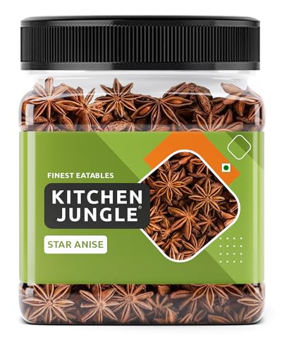 Image of Kitchen Jungle Premium Star Anise 100g Pack of 1 (Chakri Phool) Whole Spice | Strong Aromatic Biryani Masala Ingredient | Fresh, Handpicked Illicium Verum for Garam Masala, Tea, & Cooking