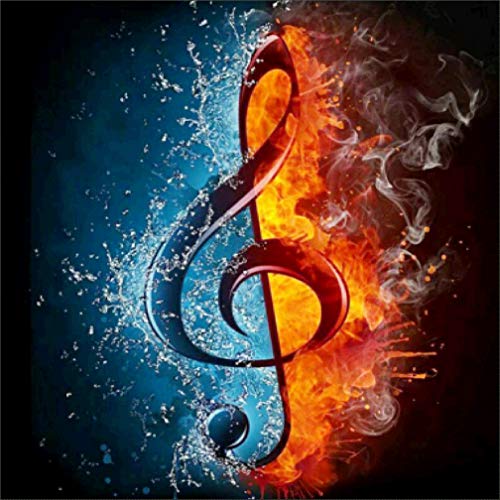 Abillyn Kreuzstich Stickpackungen Vorgedruckt, Musiknote Eis und Feuer Bilder Stickerei Set (Musiknote) Cover