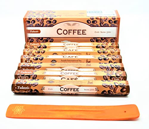 varitas de Incienso de (Coffee) café varitas de Incienso de Joss 120 Varillas de Incienso de Fragancia casera de Joss Sticks con cenicero colector de Cenizas
