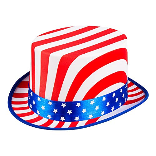 Boland 44963 - Chapeau USA Deluxe, tour de tête env. 56 - 61, casquette avec Stars and Stripes, Amérique, accessoire de déguisement pour le carnaval et la fête à...