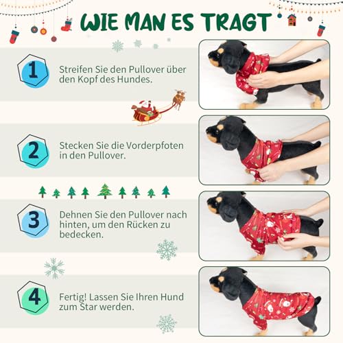 Kiiwah Weihnachten Hundepullover, Winter Warmer Hund Katze Pullover Kleidung Haustier Mantel Kostüm Welpenpullover Pullover Bekleidung für kleine mittelgroße Hunde