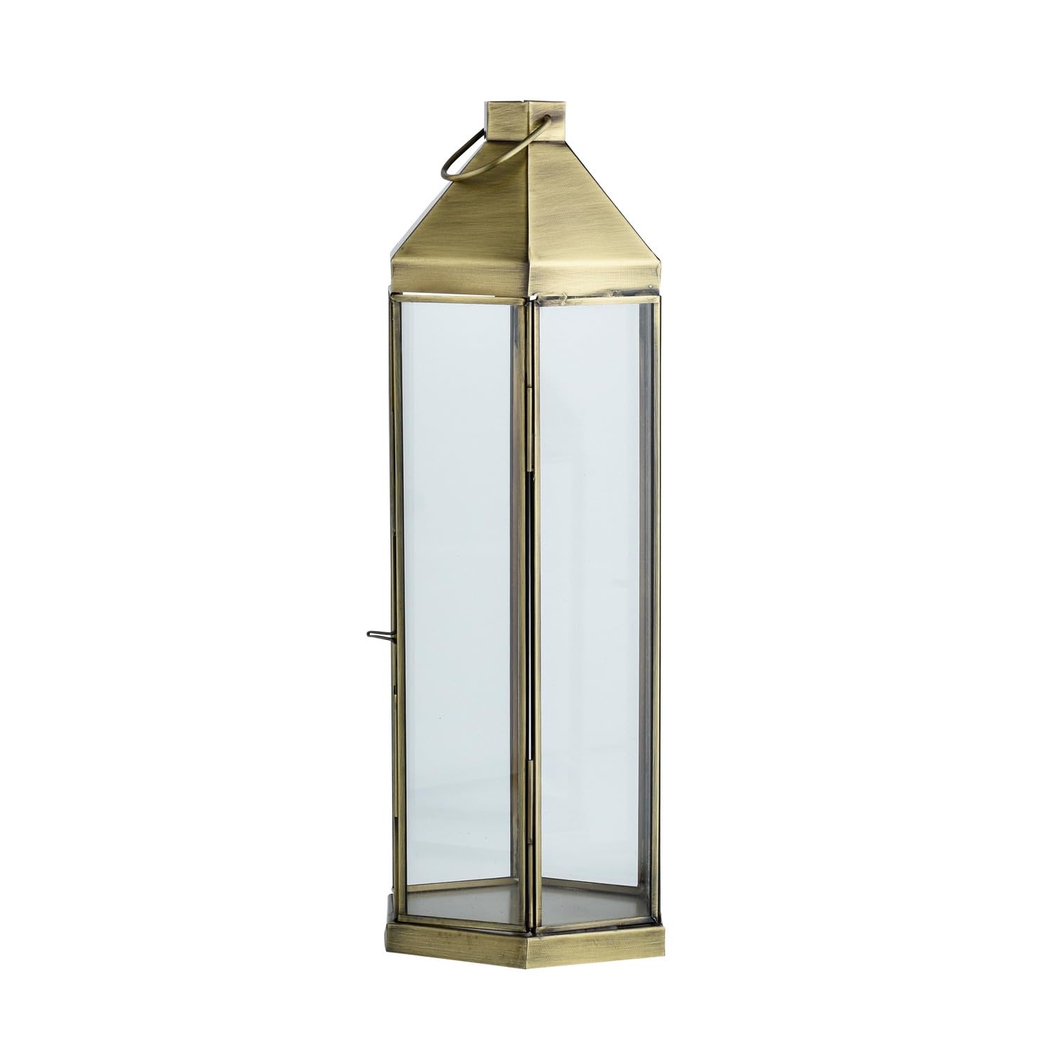 Vintage Laterne Arada handgefertigt aus Metall und Glas in Gold 39 cm