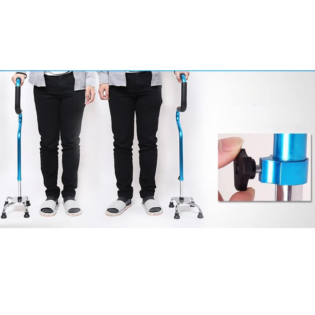 GCX- Muletas Las personas mayores pueden ayudar a levantarse Muletas de cuatro patas Aleación de aluminio Altura ajustable Muletas for ancianos Ocho bastones antideslizantes Firma ( Color : Silver )