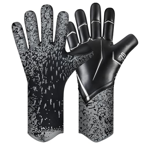 QUICARD Goalkeeper Gloves, Good Grip Football Goalkeeper Gloves in Sizes 6/7/8/9/10, Strong Receiver for Men Boys, Teenagers