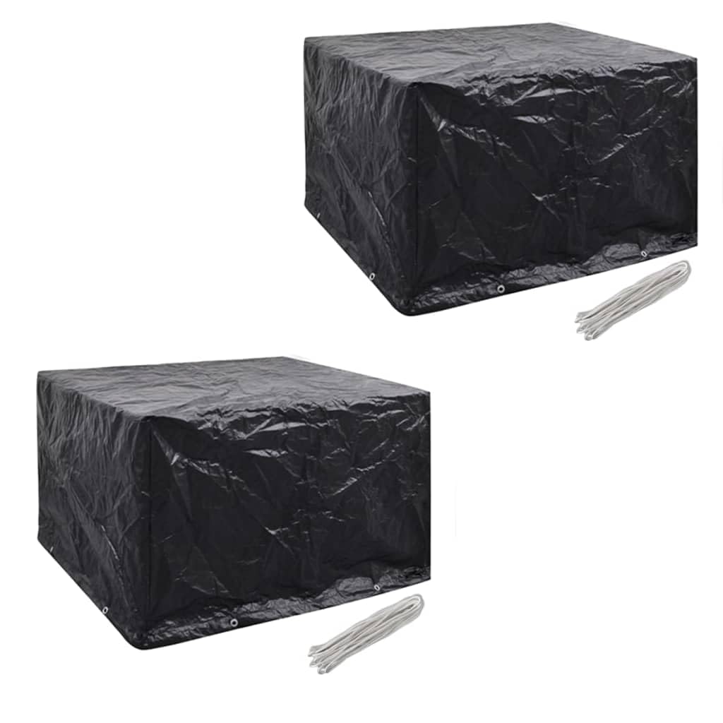 Lot de 2 housses de meubles de jardin en polyrotin pour 4 personnes 113 x 113 cm
