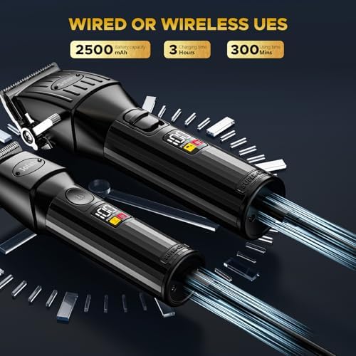 Bild 3 - Haarschneidemaschine, Profi Set Bartschneider & Haartrimmer, leise - InklHaarschneideset, wiederaufladbarer T-Blade-Rasierer, Geschenkidee für Herren