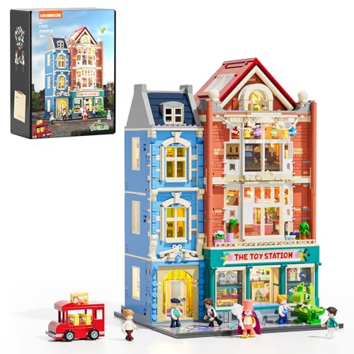 Toy-Store Lighting Building-Bricks Set – City Town Modular Townho...
