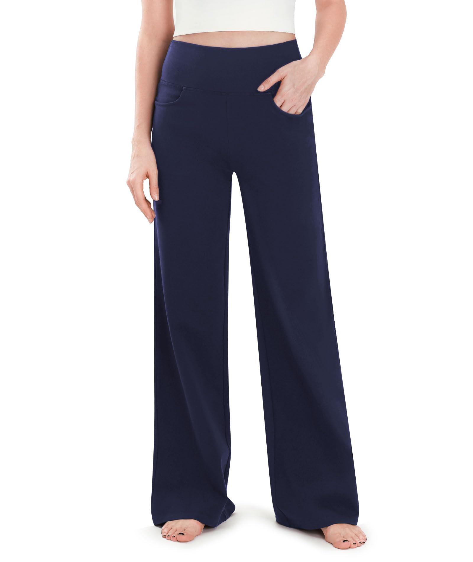 Safort Pantaloni Yoga Donna in Cotone, Pantaloni Larghi Leggeri, Pantaloni Sportivi Lunghi per Yoga, Workout, Allenamento e Tempo Libero, S-XXL