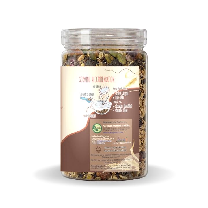 Nutriefoods Energy Booster Oat Meal (Granola) | Blend of Oats, Berries, Dried Fruits, Nuts, and Seeds (400gm) (Dark Chocolate) 2