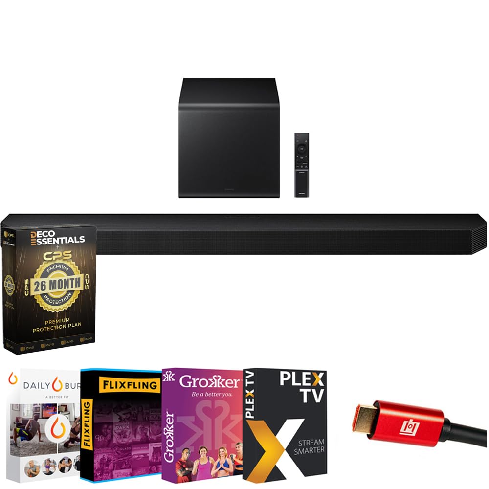 The Best Surround Sounds System of 2026 (Top Picks) HW-Q800F 5.1.2ch Dolby Atmos Soundbar System w/Q-Symphony Bundle with Deco Essentials Premium CPS 26 Month Enhanced Protection Pack + Tech Smart USA Movies Streaming 2020 Digital Download