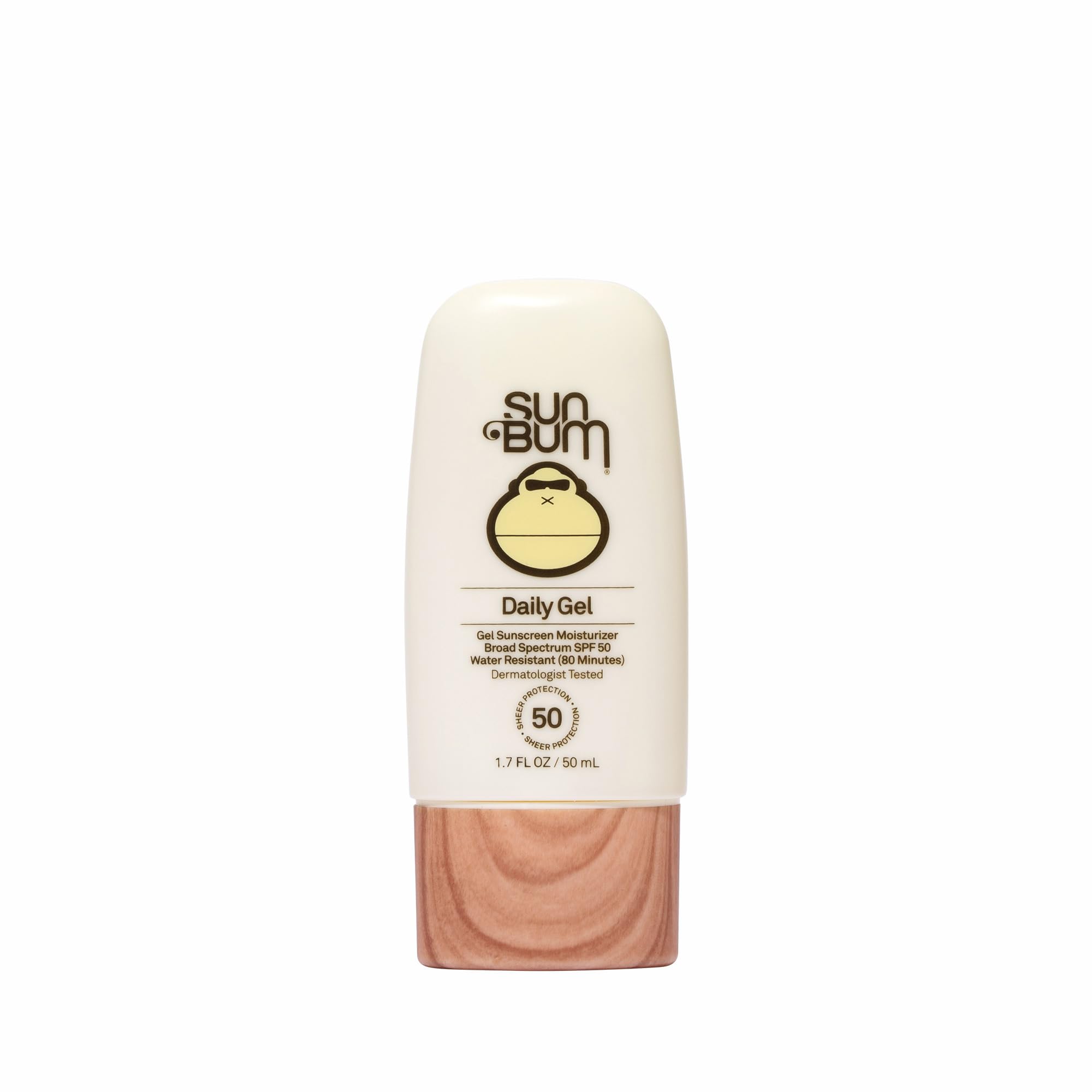 Sun Bum Daily SPF 50 Clear Gel Face Sunscreen - Broad Spectrum Moisturizing Facial Sunscreen with Vitamin E - Vegan and Hawaii 104 Act Compliant (Without Octinoxate & Oxybenzone) - Travel Size 1.7 oz