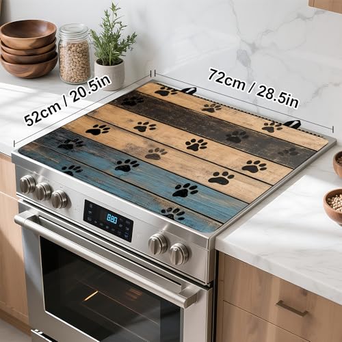 Image of Stove Top Cover Retro Flower Gas Stove Top Cover for Home Decoration Kitchen Pad Non-Stick Washable Cooktop Covers Countertop Protector Keep Stove Clean 28 inchx20 inch (Texture-1)