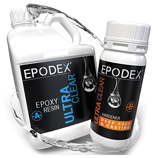 EPODEX® Deep Pour & Casting Epoxy Resin Kit Crystal-Clear & Colored, Solvent-& Bubble-Free, UV-Stabilized, Low Odor, Up To 12 Inch, River Table, Deep Cast Art & Craft, Live Edge, Wood 0.375-15 Gal 2:1
