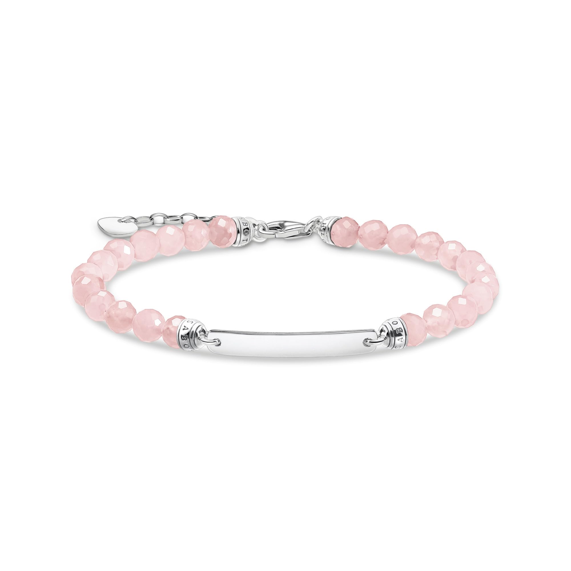 THOMAS SABO Armband rosa Perlen silber 925 Sterlingsilber, Geschwärzt