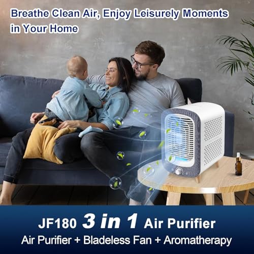 Image of Jafanda JF180 Air Purifier for Home Bedroom 780sq ft, HEPA Air Purifier with Activated Carbon, 22 dB Sleep Mode Quiet Air Cleaner for Dust, Smoke, Odour, Pet Dander, Pollen, Office Desk