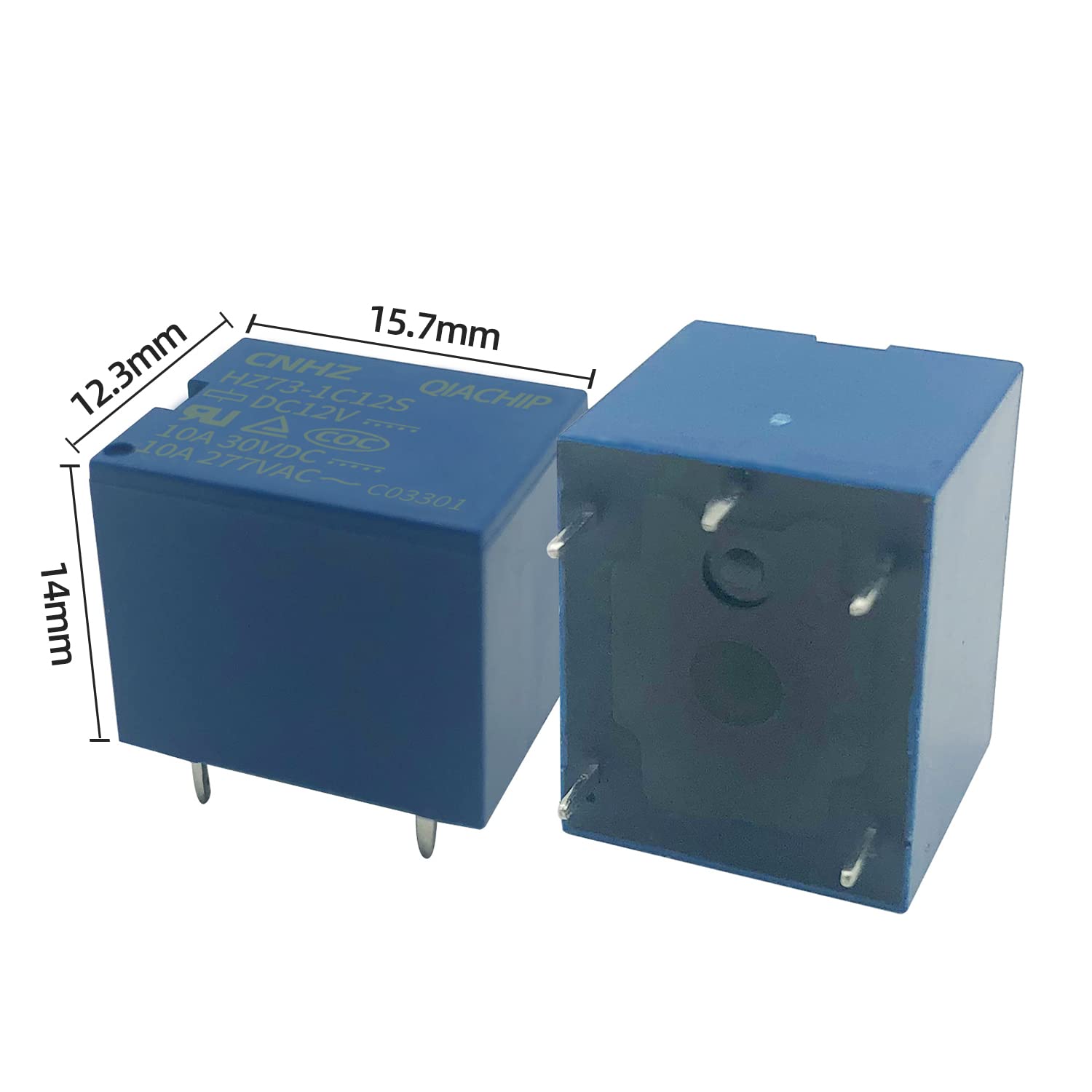 Small Pin Relay Snapklik.com : QIACHIP HZ73 Relay DC 12V 5 Pins Small Power ...