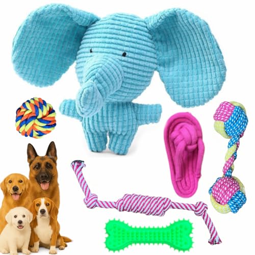 AloMuGar® | Pack de 6 Juguetes para Mascotas | Peluche + Pelota +...